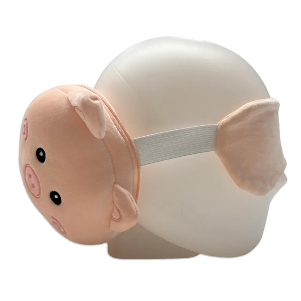 Maschera da viaggio con peluches 2 in 1 maialino