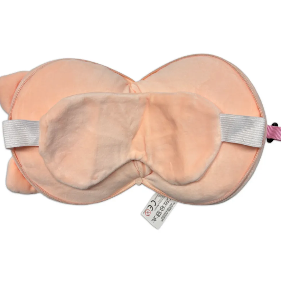 Maschera da viaggio con peluches 2 in 1 maialino