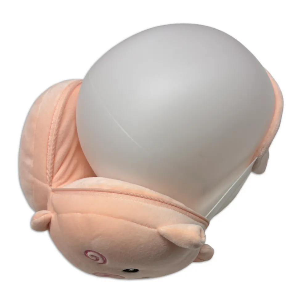 Maschera da viaggio con peluches 2 in 1 maialino