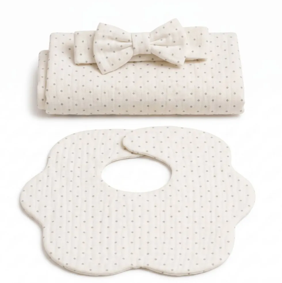 Mimì Baby Set Muslin Pois Neri