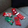 2 Paia Calze Natalizie in Scatola Regalo Babbo e Dolciumi