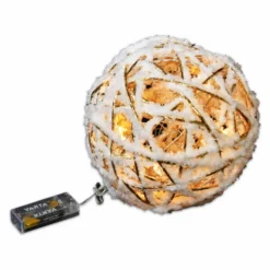 Palla da appendere Bianco/Oro con luci Led diam. 20