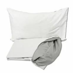 Parure copripiumino Plain double bianco/grigio singolo