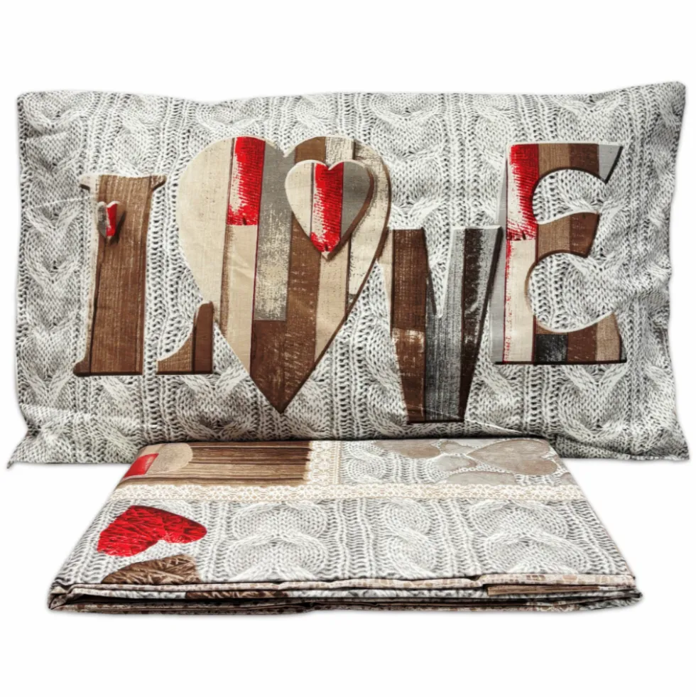 Parure copripiumino Shabby Love Rosso singolo