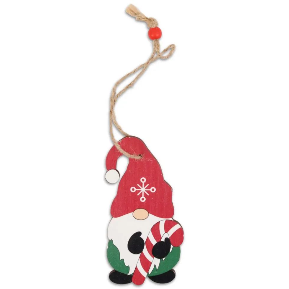 Pendente in Legno Gnometto con Lecca Lecca e Fiocco