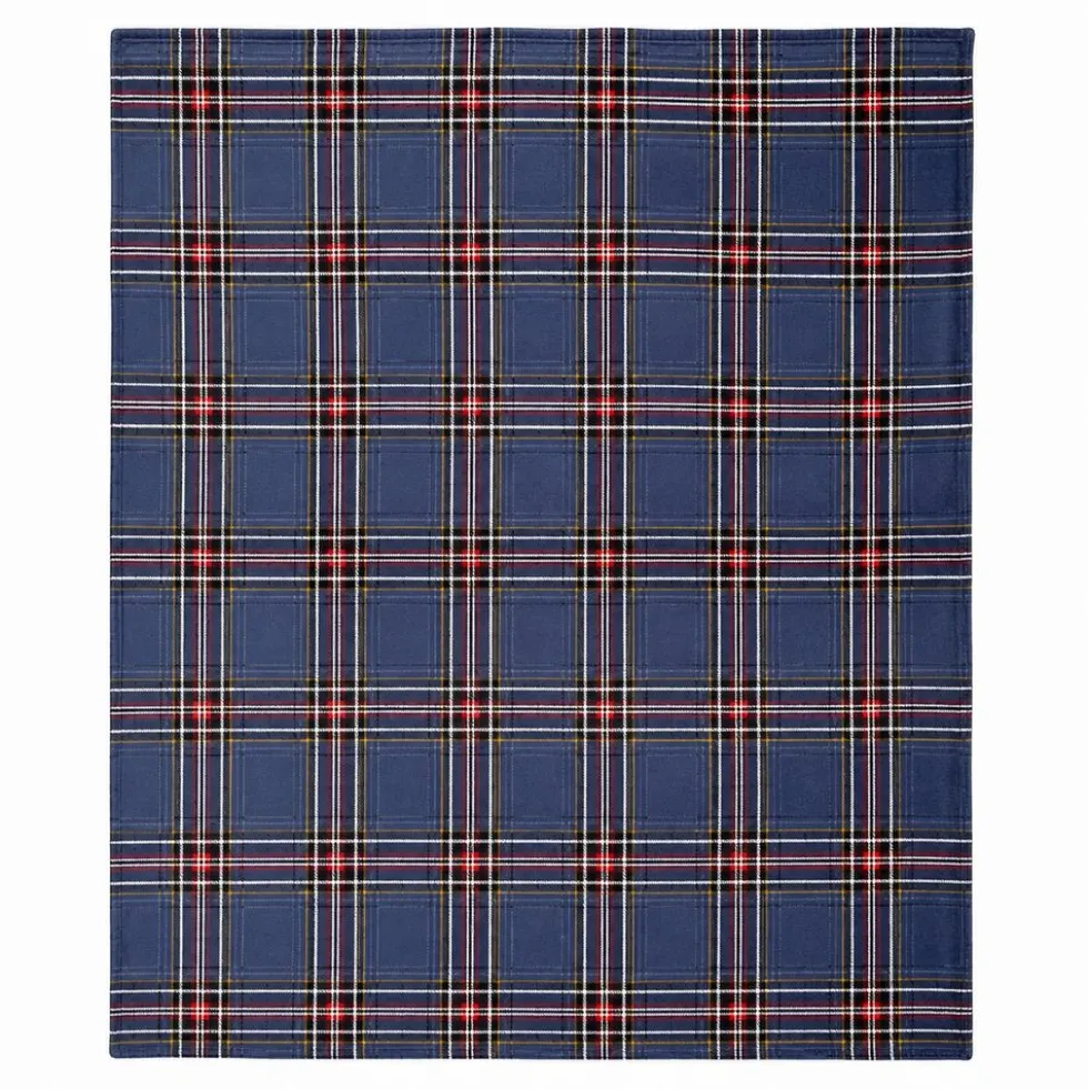 Plaid cuscino Kilt Blu