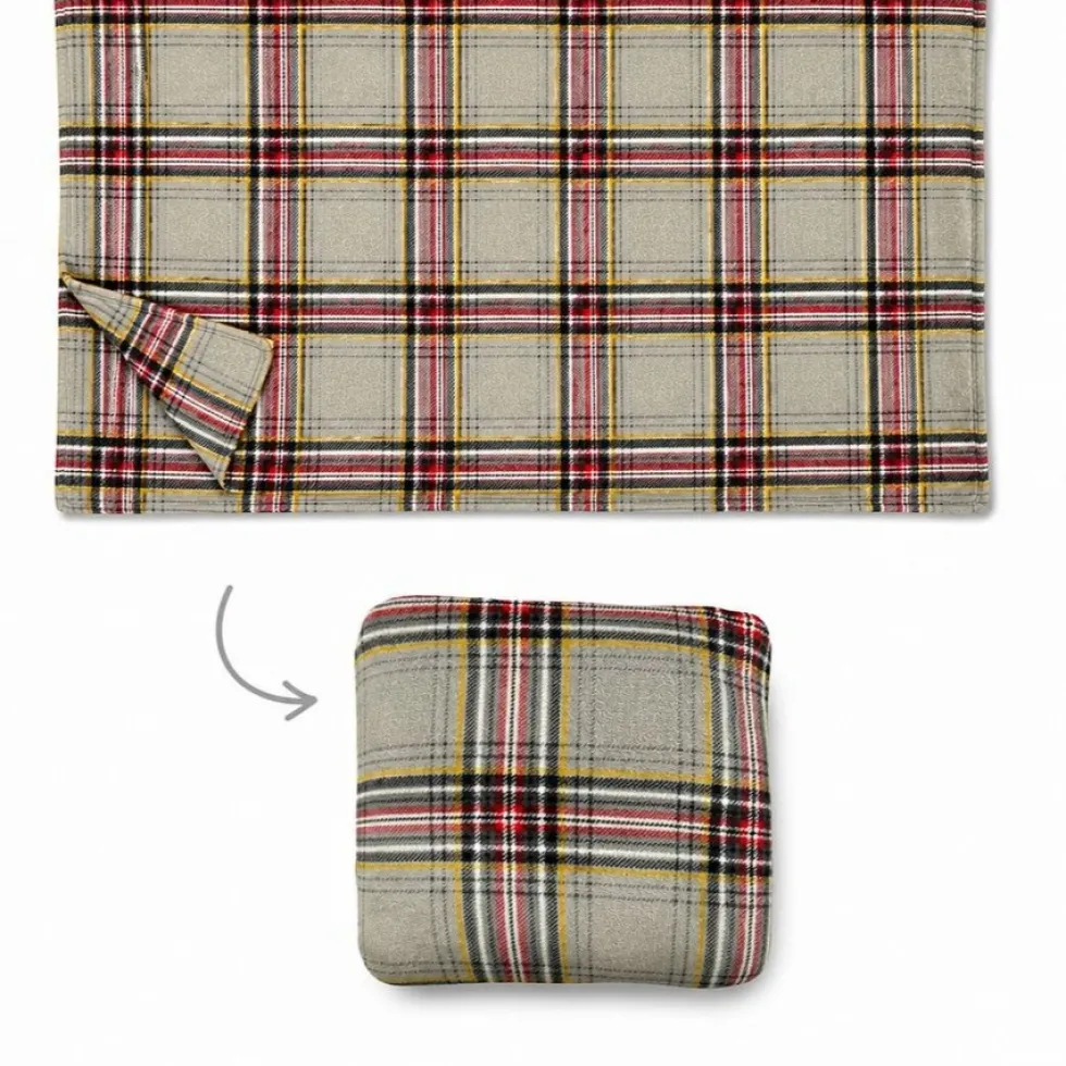 Plaid cuscino Kilt Grigio