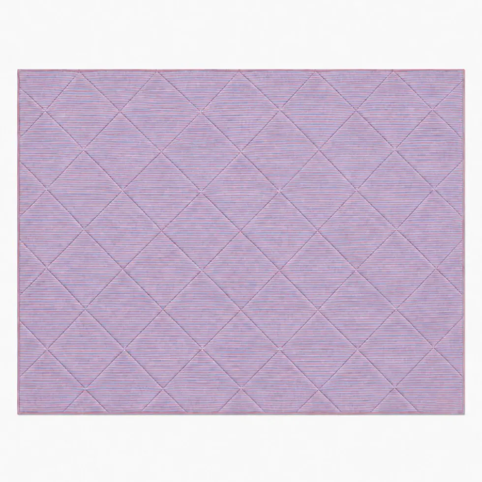 Plaid Imbottito double face stampato Jaipur Fiori Rossi Bluette 130x170