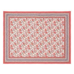 Plaid Imbottito double face stampato Jaipur Fiori Rossi Bluette 130x170