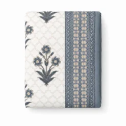 Plaid Imbottito double face stampato Jaipur Fiori Grigi Tortora 130x170