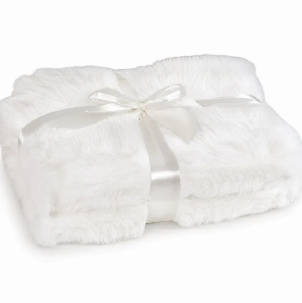 Plaid Luxury pelliccia ecologica Bianco 130 x 160