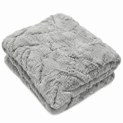 Plaid Marlene pelliccia ecologica grigia matrimoniale 200 x 230