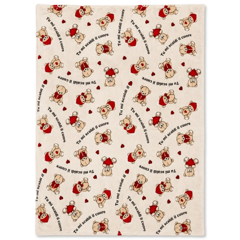 Plaid Orsetto Berry Mi scaldi il Cuore 130 x 160