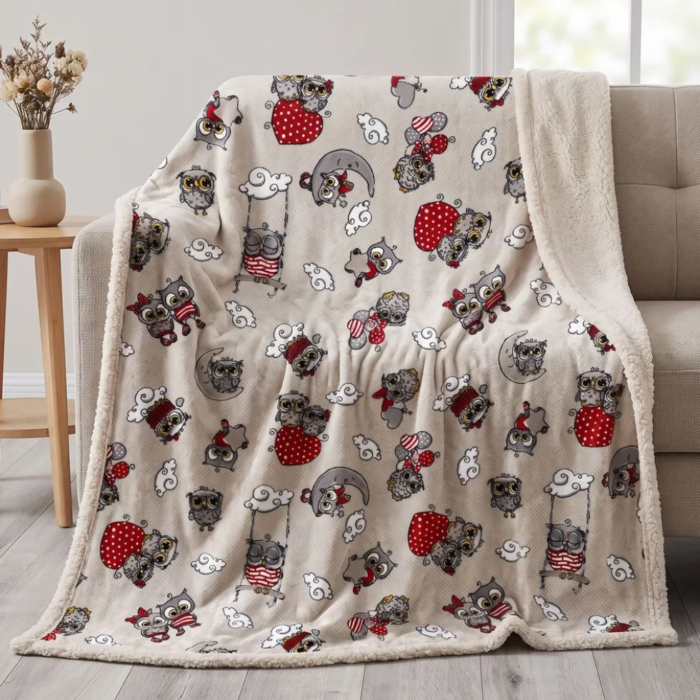 Plaid Sherpa Amici gufetti 130 x 160