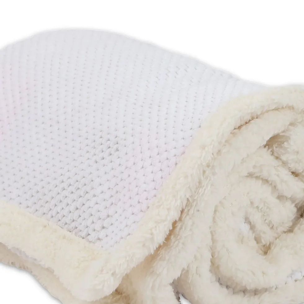 Plaid Sherpa Aspen Chicco di riso Bianco