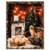 Plaid Sherpa stampa digitale Cani Caminetto 130 x 160