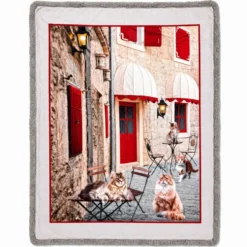 Plaid Sherpa stampa digitale Gatti Vicolo 130 x 160