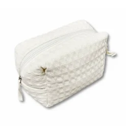 Pochette - beauty nido d' ape panna con zip