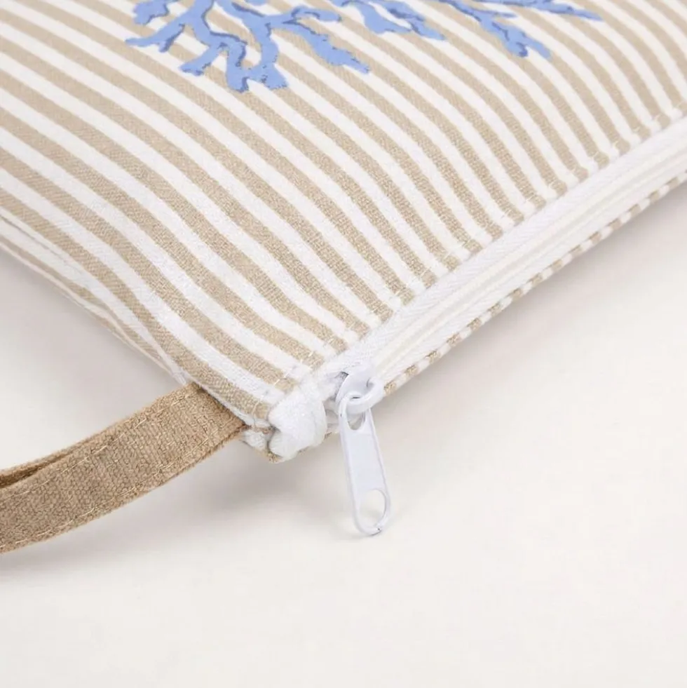 Pochette Coral Stripe Beige