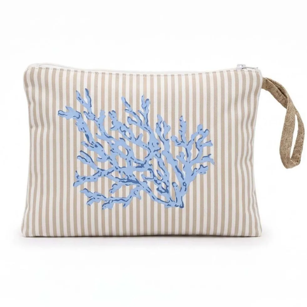 Pochette Coral Stripe Beige