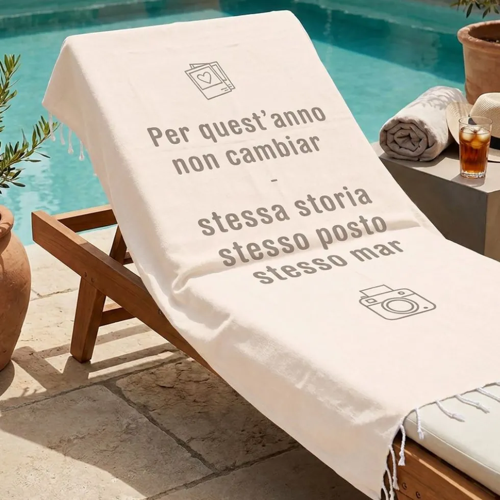 Pochette + fouta Stesso Mar Beige 90x180