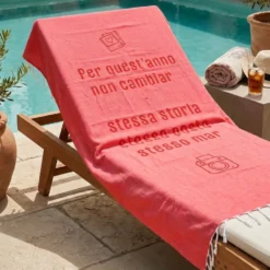 Pochette + fouta Stesso Mar Lampone 90x180