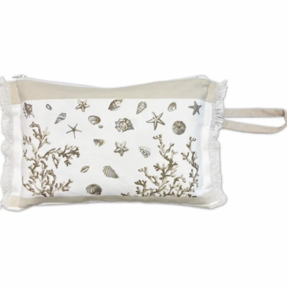 Pochette frange Corallo Tortora