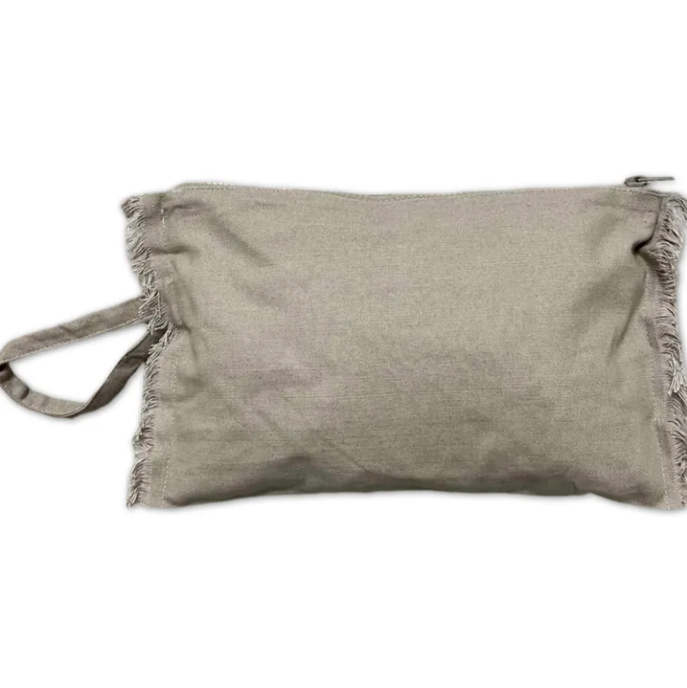 Pochette frange tortora