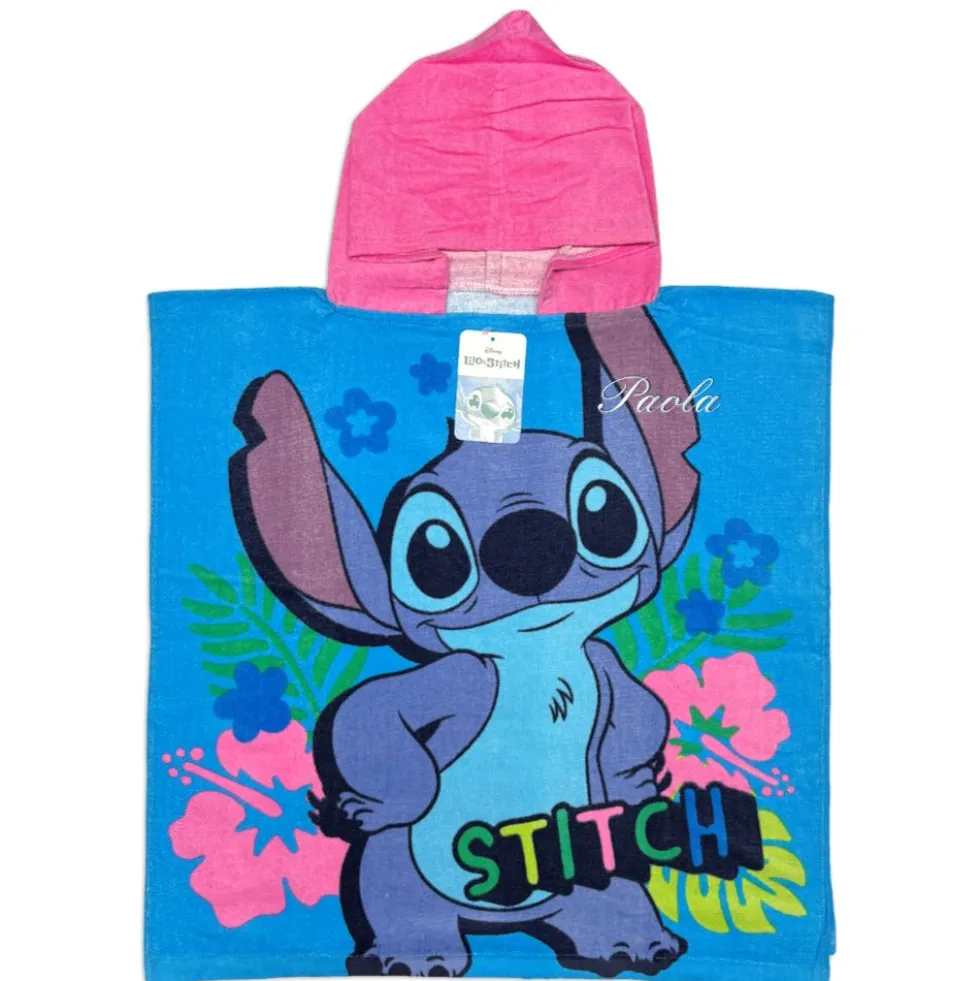 Poncho-Telo Mare Spugna Disney Stitch Blu