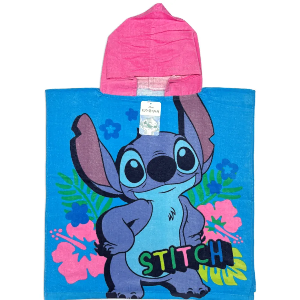Poncho-Telo Mare Spugna Disney Stitch Blu