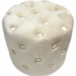 Pouf in velluto Parigi Beige