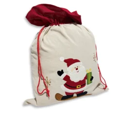 Sacco Natalizio in tessuto Babbo Natale Snowboard