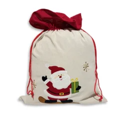 Sacco Natalizio in tessuto Babbo Natale Snowboard