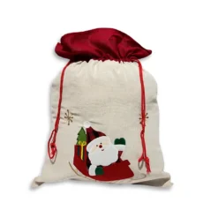 Sacco Natalizio in tessuto Babbo Natale Slitta