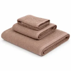 Set 3 Asciugamani chicco di riso Marrone Cioccolato