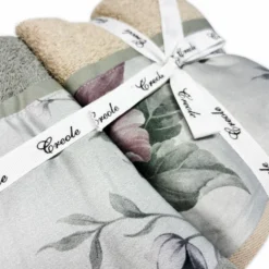 Set 2 + 2 Asciugamani CREOLE Alexa Verde/Beige