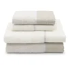Set 2 + 2 Asciugamani CREOLE profilo Lino Panna/Grigio