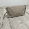 Set Borsa mare + pochette frange tortora