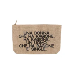 Set Borsa + Pochette di Juta Michy Donna Ragione Uomo Single