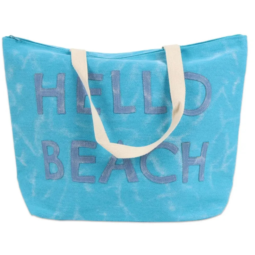 Set Borsa + Pochette in Tessuto Bria Azzurro