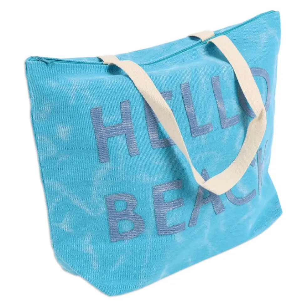 Set Borsa + Pochette in Tessuto Bria Azzurro