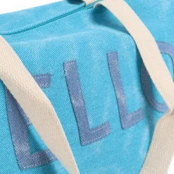 Set Borsa + Pochette in Tessuto Bria Azzurro