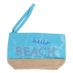 Set Borsa + Pochette in Tessuto Bria Azzurro