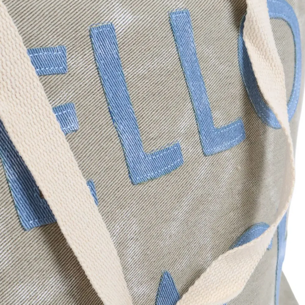Set Borsa + Pochette in Tessuto Bria Verde Militare