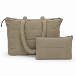 Set Borsa Tote + pochette trapuntata puffer louise Tortora