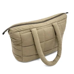 Set Borsa Tote + pochette trapuntata puffer louise Tortora