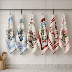 Set 6 Canovacci cucina spugna Country Nature