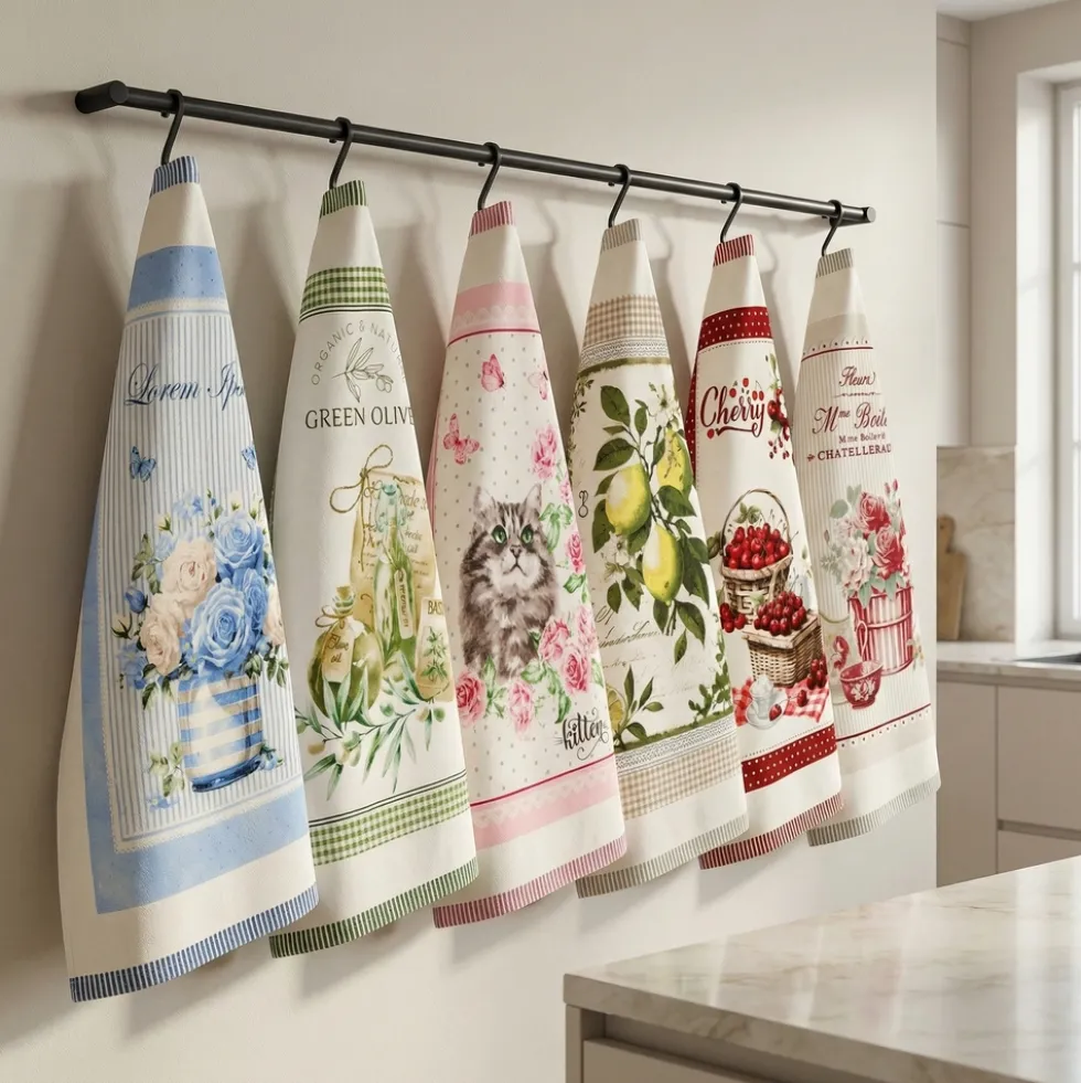 Set 6 Canovacci cucina spugna Country Cote