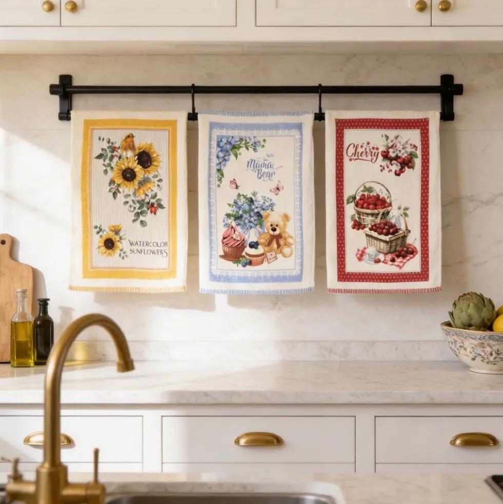 Set 3 Canovacci cucina spugna Farm Daily Girasoli
