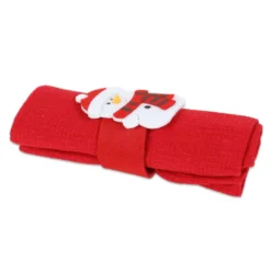 Set 6 Canovacci nido d'ape Navidad con Portatovagliolo